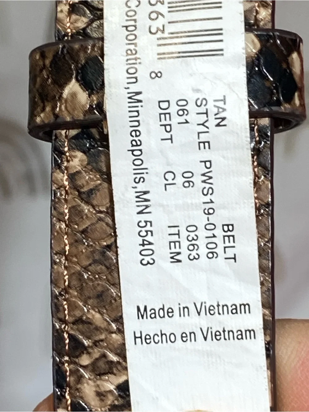 Target Brown Snake-Print Women's Belt with Gold Buckle